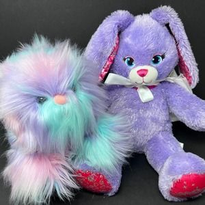 Build a Bear Purple Bunny Set Pawprincess Angora Easter Rabbit Fuzzy Pastel BABW